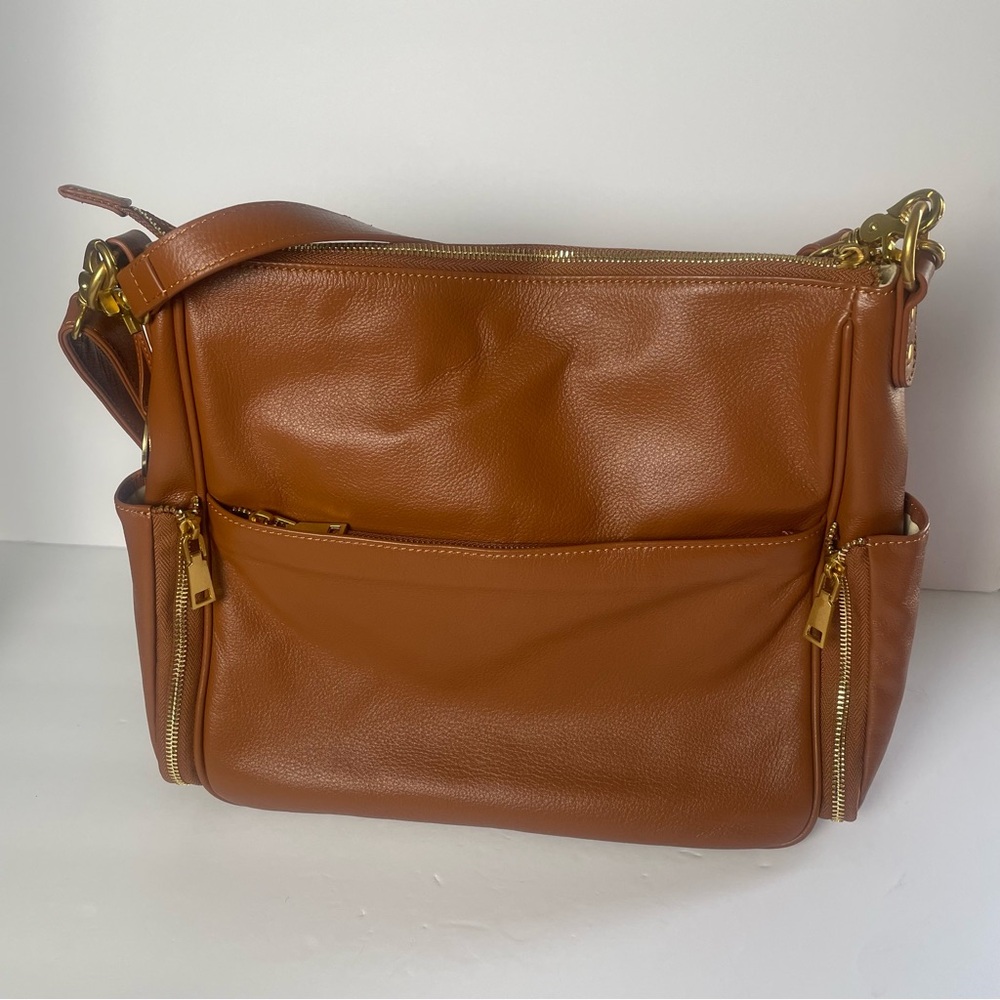 Share Minooy Hera Crossbody Tote Shoulder Bag Caramel Color 6.6L Soft Leather - Picture 8 of 16